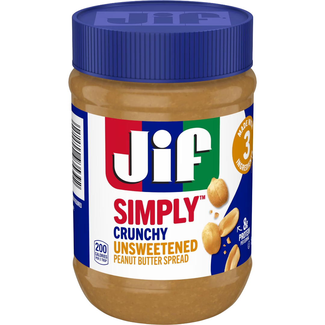 Jif Simply Crunchy Unsweetened Peanut Butter Spread, 15 oz