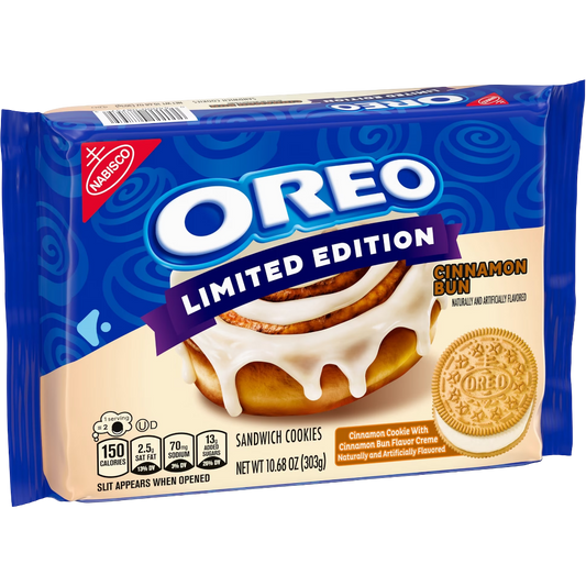 OREO Cinnamon Bun Sandwich Cookies, Limited Edition, 10.68 oz