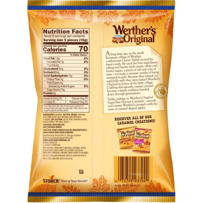 Werther's Original Fall Harvest Sugar Free Caramel Apple Hard Candies, 5 oz