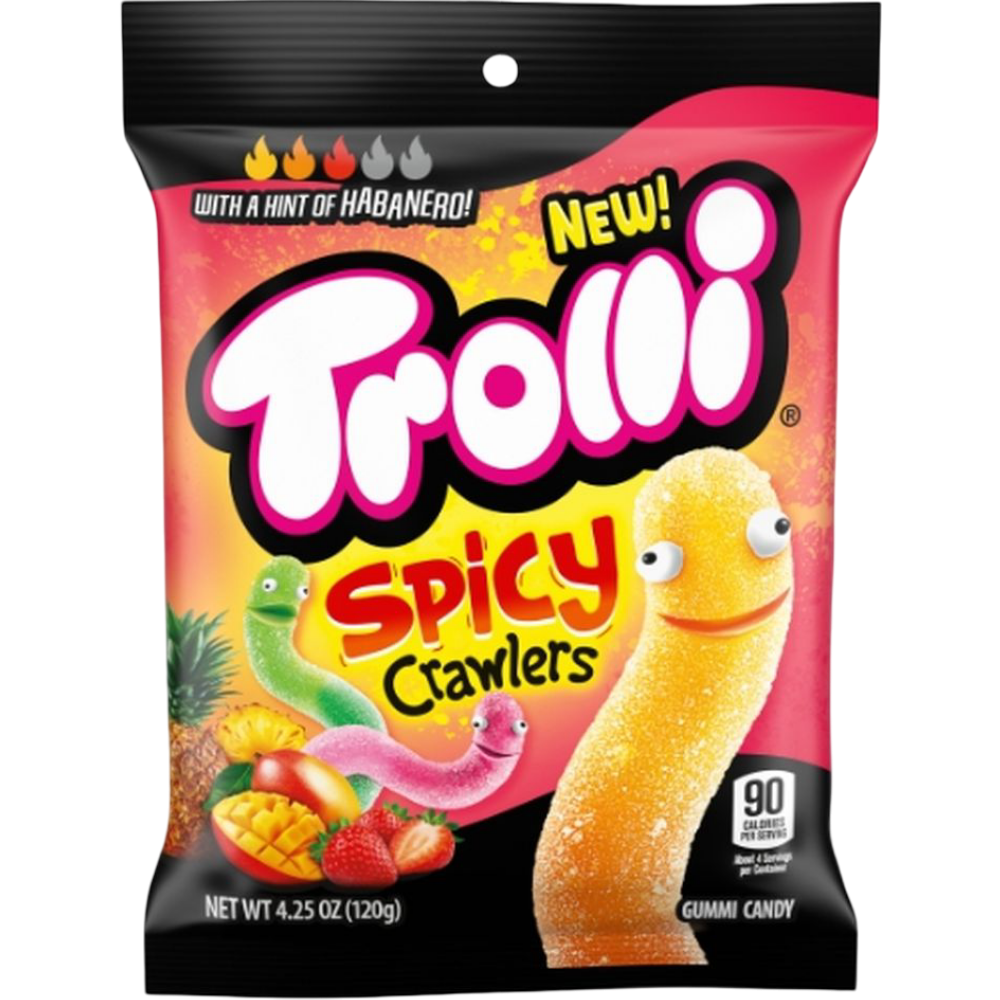 Trolli Spicy Crawlers Gummy Worms Candy, 4.25 oz