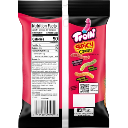 Trolli Spicy Crawlers Gummy Worms Candy, 4.25 oz