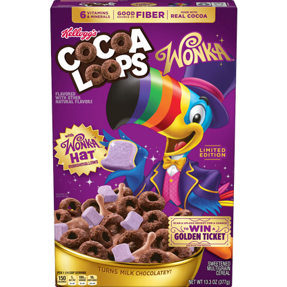 Kellogg's Cocoa Loops Cereal with Wonka Hat Marshmallows, 13.3 oz