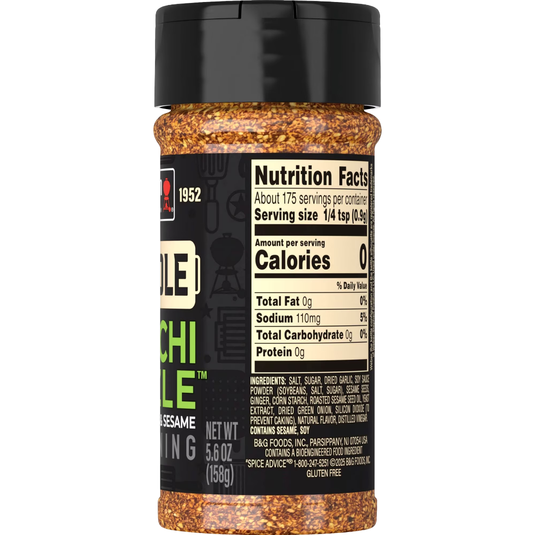 Weber Griddle Hibachi Sizzle, Savory Garlic & Sesame Seasoning Blend, 5.6 oz