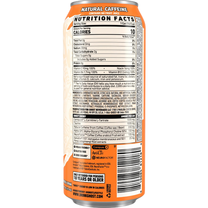 GHOST® ENERGY Zero Sugar Energy Drink, Orange Cream, 16 fl oz Can