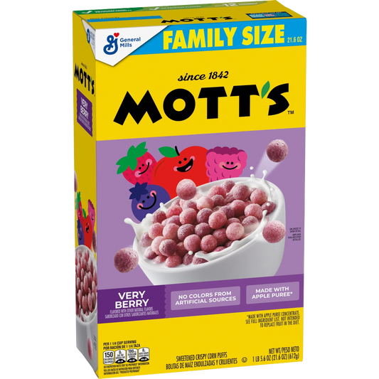 Mott's Very Berry Cereal Family Size, 21.6 oz