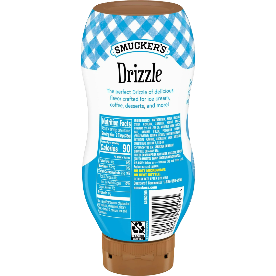 Smucker’s Drizzle Sugar Free Caramel Artificially Flavored Syrup, 19.25oz
