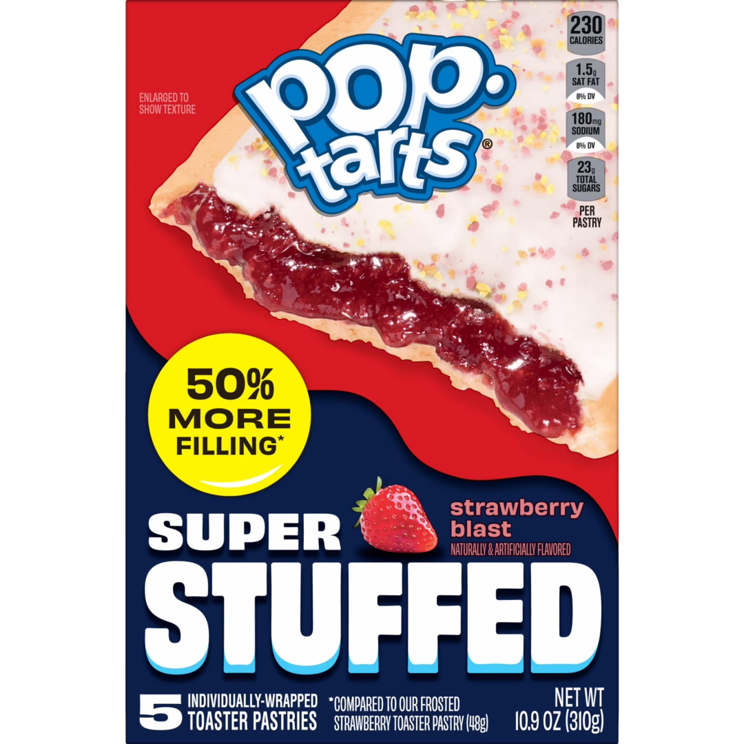 Pop-Tarts Super Stuffed Strawberry Blast Toaster Pastries, 10.9 oz
