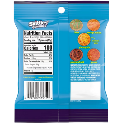 Skittles Gummies Tropical Fuego Soft Candy, 4.2 oz