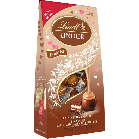 Lindt LINDOR Valentine's Tiramisu Milk Chocolate Candy Truffles, 5.3 oz