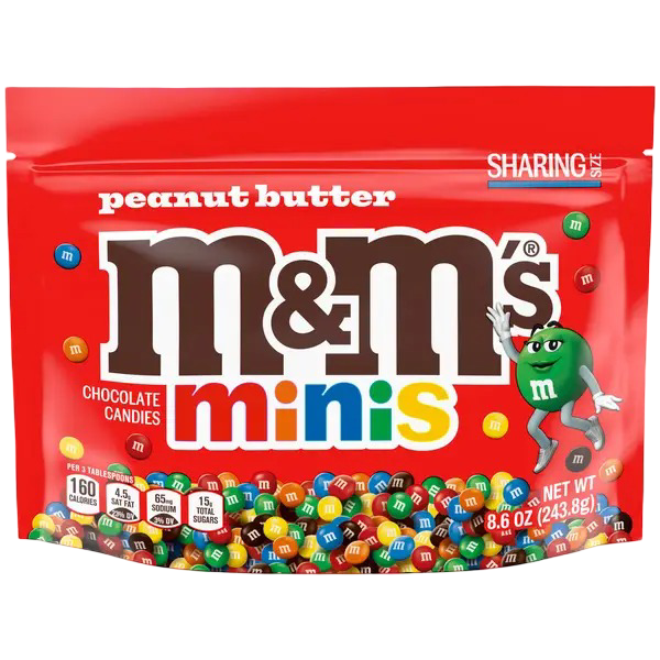 M&M's Minis Peanut Butter Milk Chocolate Candy, Sharing Size, 8.6 oz