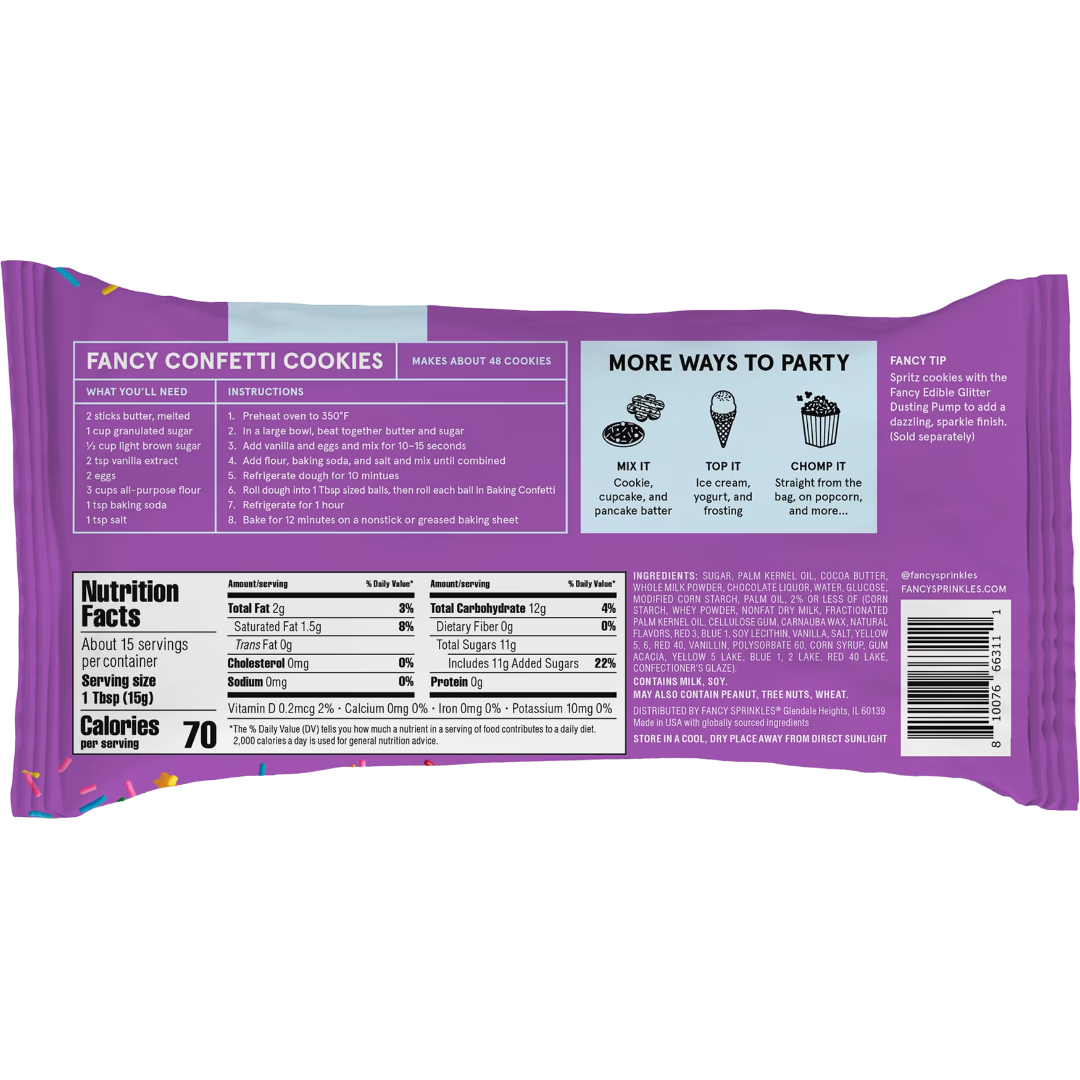 Fancy Sprinkles Birthday Baking Confetti with Sprinkles & Candy-Coated Chocolate 8oz