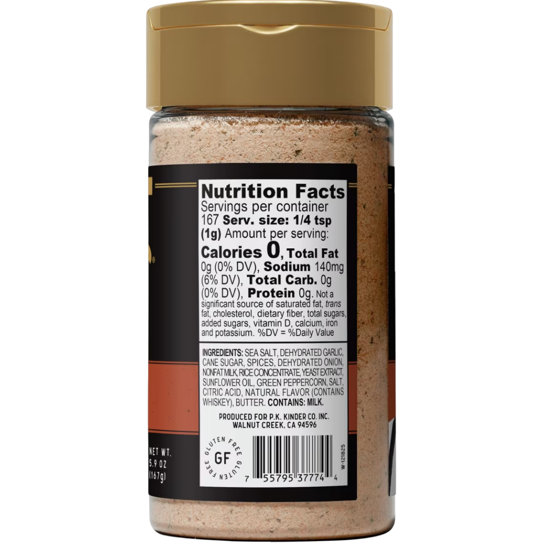 Kinder's Whiskey Peppercorn Seasoning Blend with Onion & Cracked Pepper, 5.9 oz