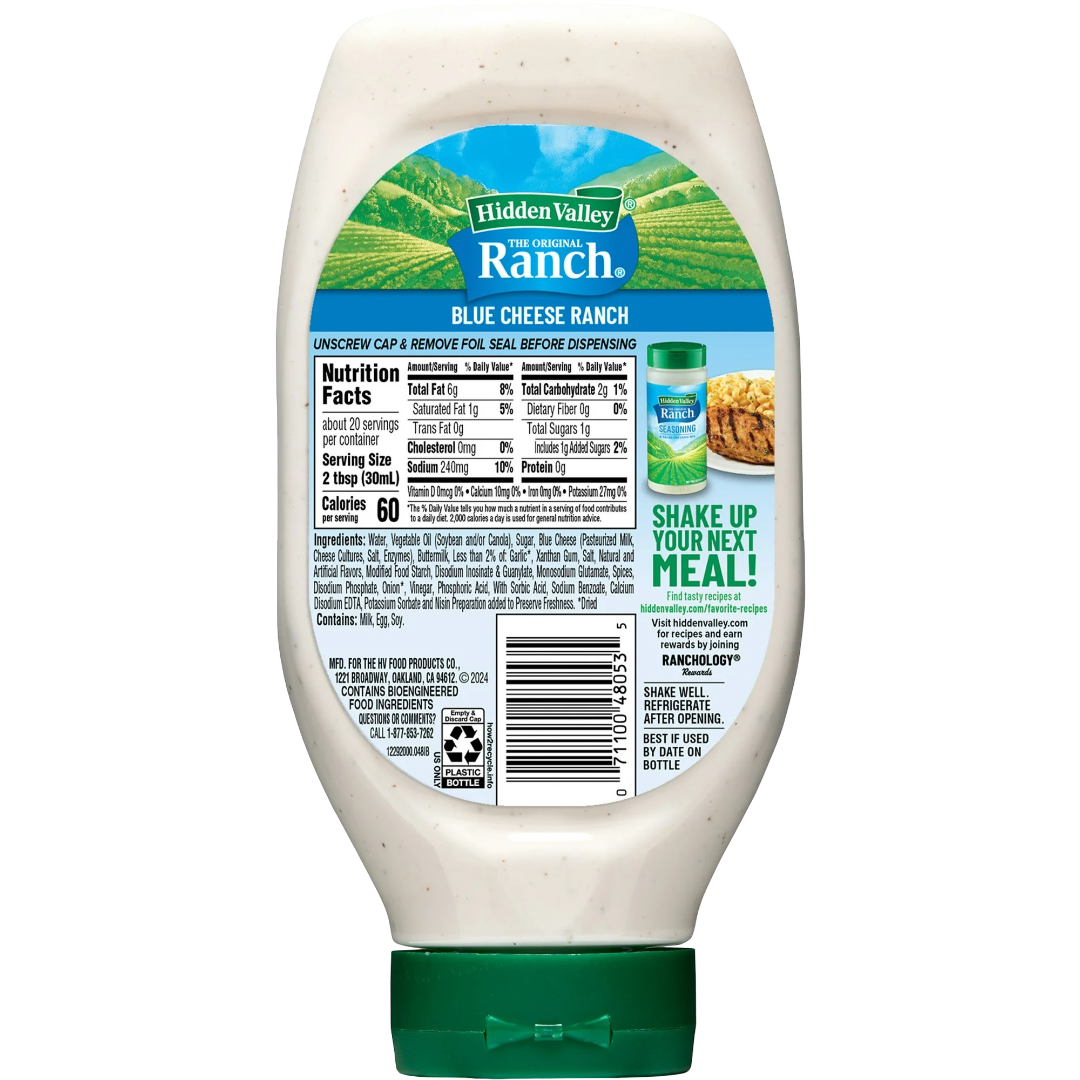 Hidden Valley Blue Cheese Ranch Condiment and Dressing, 20 fl oz