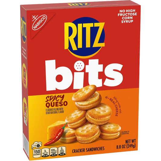 RITZ Bits Spicy Queso Cheese Sandwich Crackers, 8.8 oz