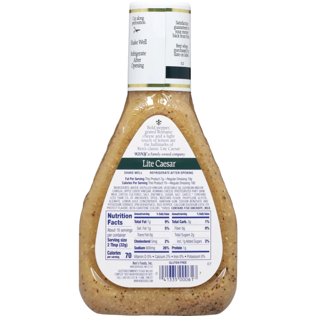 Ken's Steak House Lite Caesar Salad Dressing & Marinade, 16 fl oz