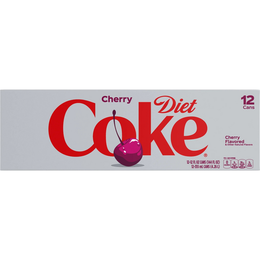 Coca Cola Cherry Diet Soda, 12 Pack of 12 fl oz Cans Coke