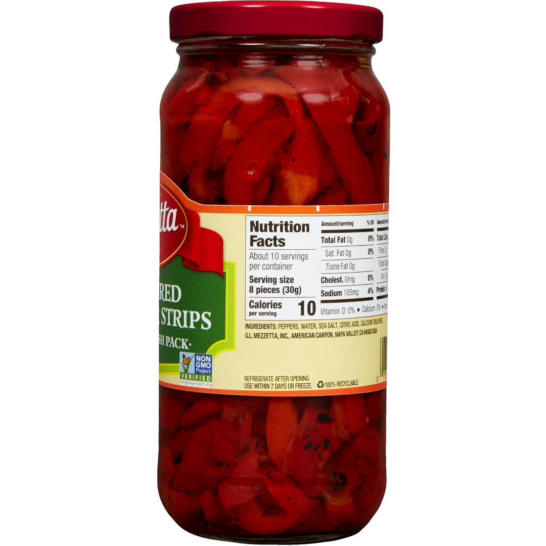 Mezzetta Roasted Red Bell Pepper Strips 16 fl oz
