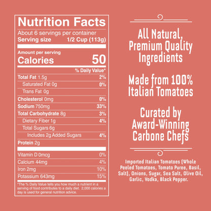 Carbone Classic Vodka Pasta Sauce, 24oz