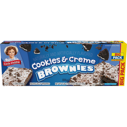Little Debbie Cookies & Creme Brownies Big Pack, 27.98 oz