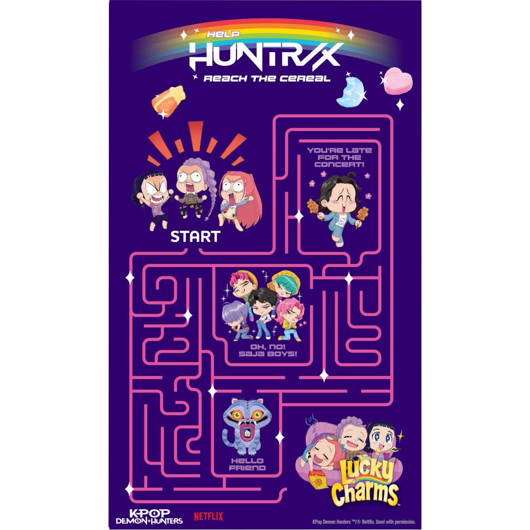 Lucky Charms Cereal KPop Demon Hunters, HUNTR/X Peach Mango, 18.6 oz