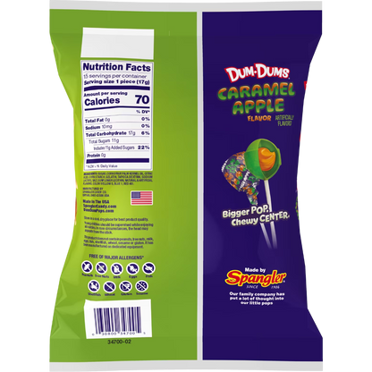 Dum Dums Jumbo Caramel Apple Flavored Lollipops, 8.8 oz