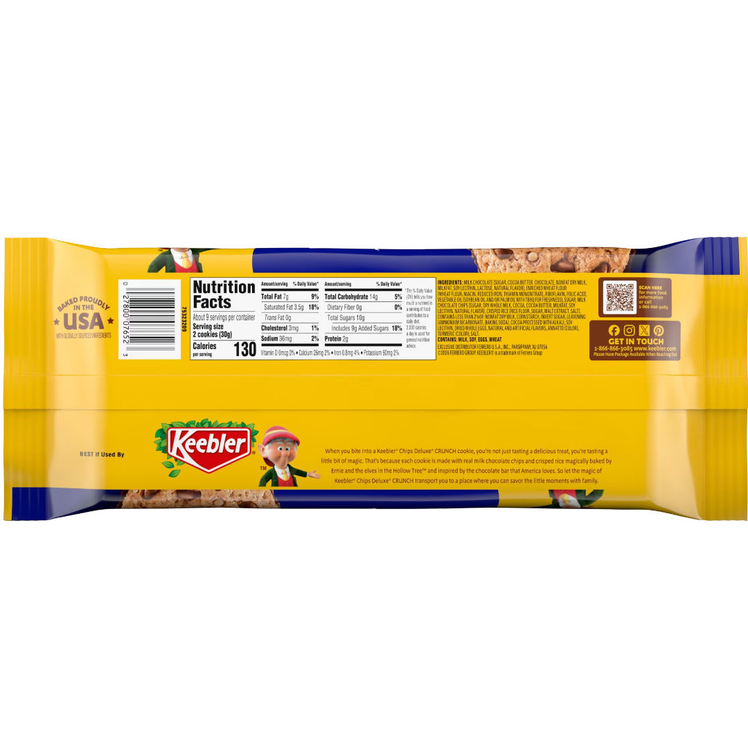 Keebler Chips Deluxe CRUNCH Cookies, 9.5 oz
