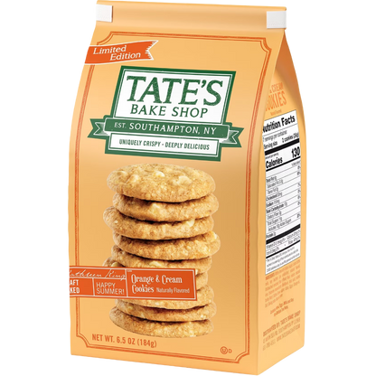 Tate's Bake Shop Orange & Cream Cookies with White Chocolate Chips, 6.5 oz
