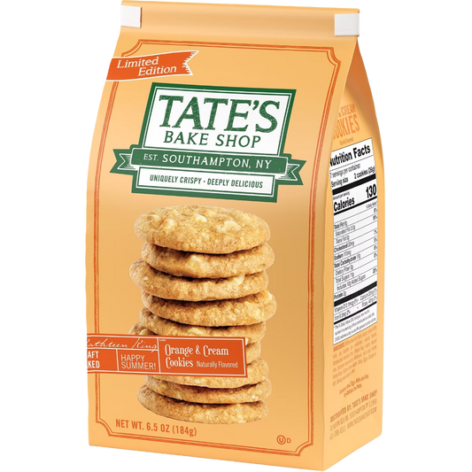 Tate's Bake Shop Orange & Cream Cookies with White Chocolate Chips, 6.5 oz