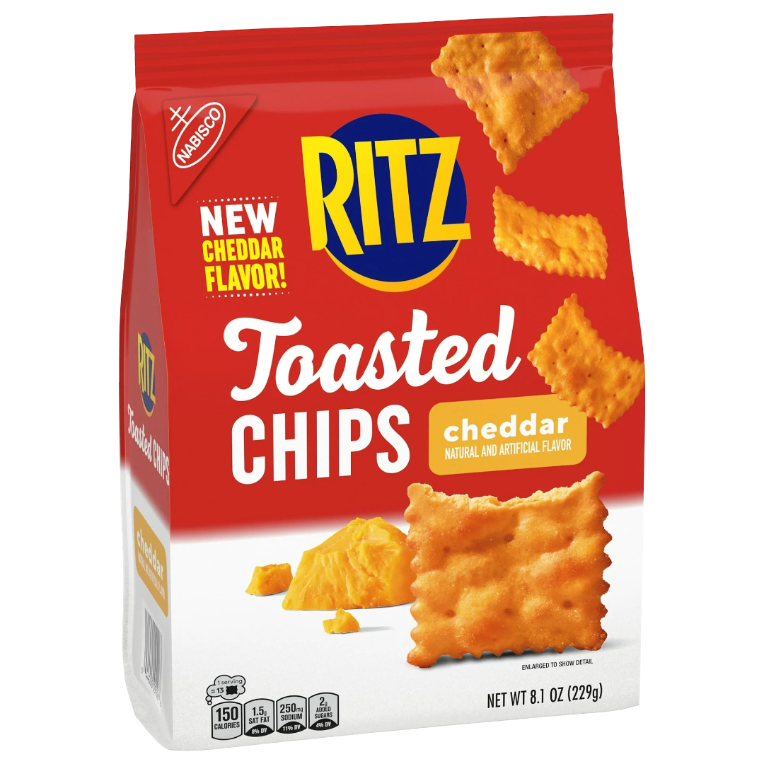 RITZ Toasted Chips Cheddar Crackers, 8.1oz