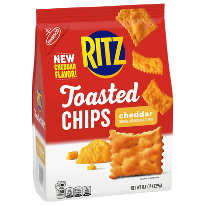 RITZ Toasted Chips Cheddar Crackers, 8.1oz