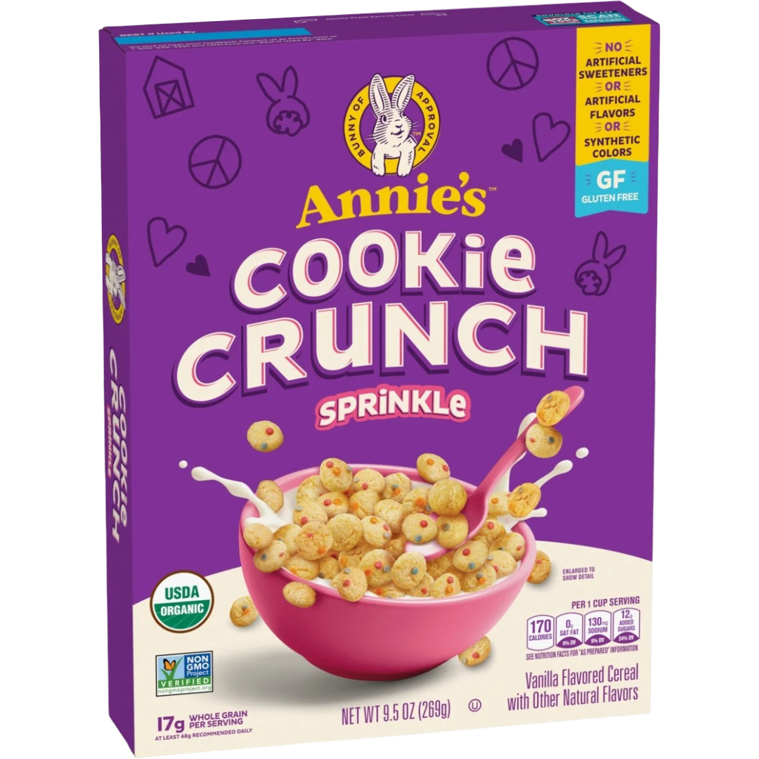 Annie’s Cookie Crunch Sprinkle Cereal, Gluten Free, 9.9 oz