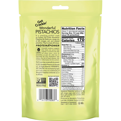 Wonderful Pistachios No Shells Dill Pickle Nuts, 11 oz