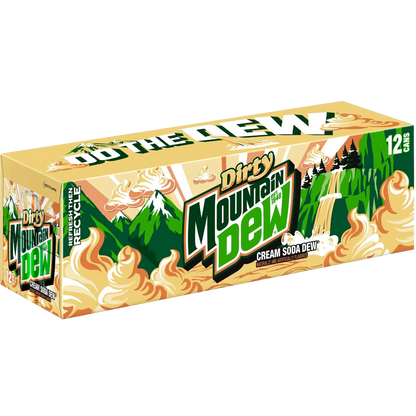 Mountain Dew Dirty Dew Cream Soda, 12 Pack of 12 fl oz Cans MTN
