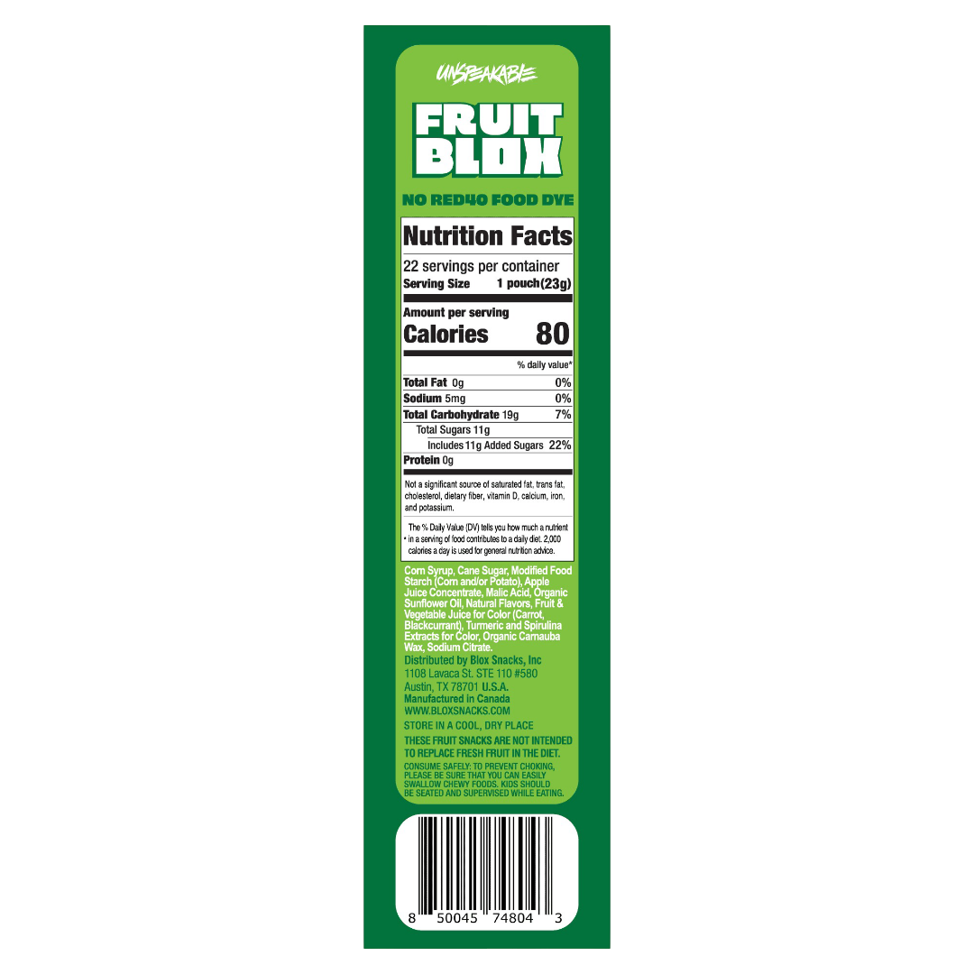 FruitBlox Unspeakable Apple Strawberry Fruit Snacks, 17.6 oz