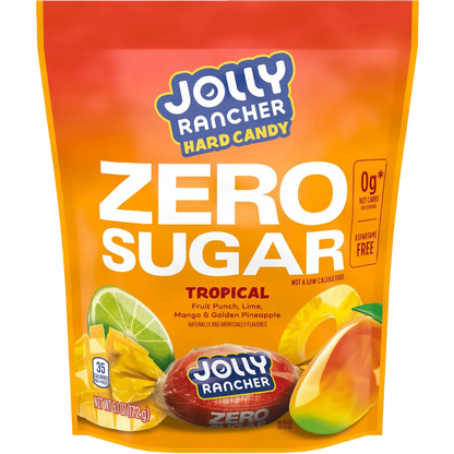 Jolly Rancher Zero Sugar Tropical Fruit Flavored Hard Candy, 6.1 oz