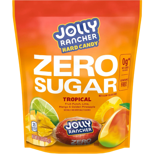 Jolly Rancher Zero Sugar Tropical Fruit Flavored Hard Candy, 6.1 oz