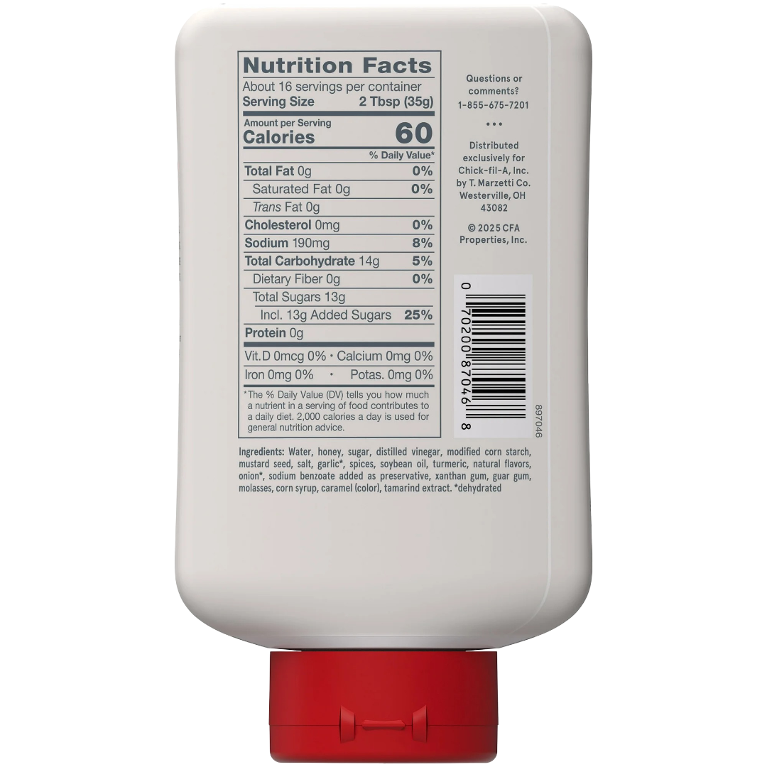 Chick-fil-A Honey Mustard Sauce, 16 fl oz Squeeze Bottle