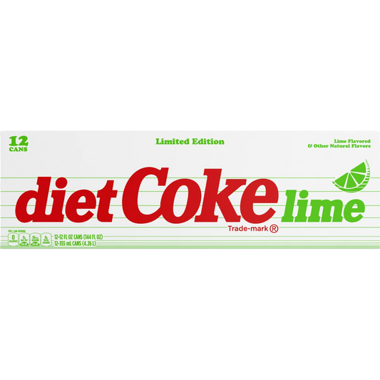 Coca Cola Diet Coke Lime Soda, 12 Pack of 12 fl oz Cans Limited Edition