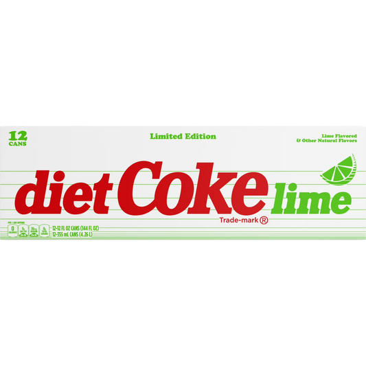 Coca Cola Lime Diet Soda, 12 Pack of 12 fl oz Cans Coke
