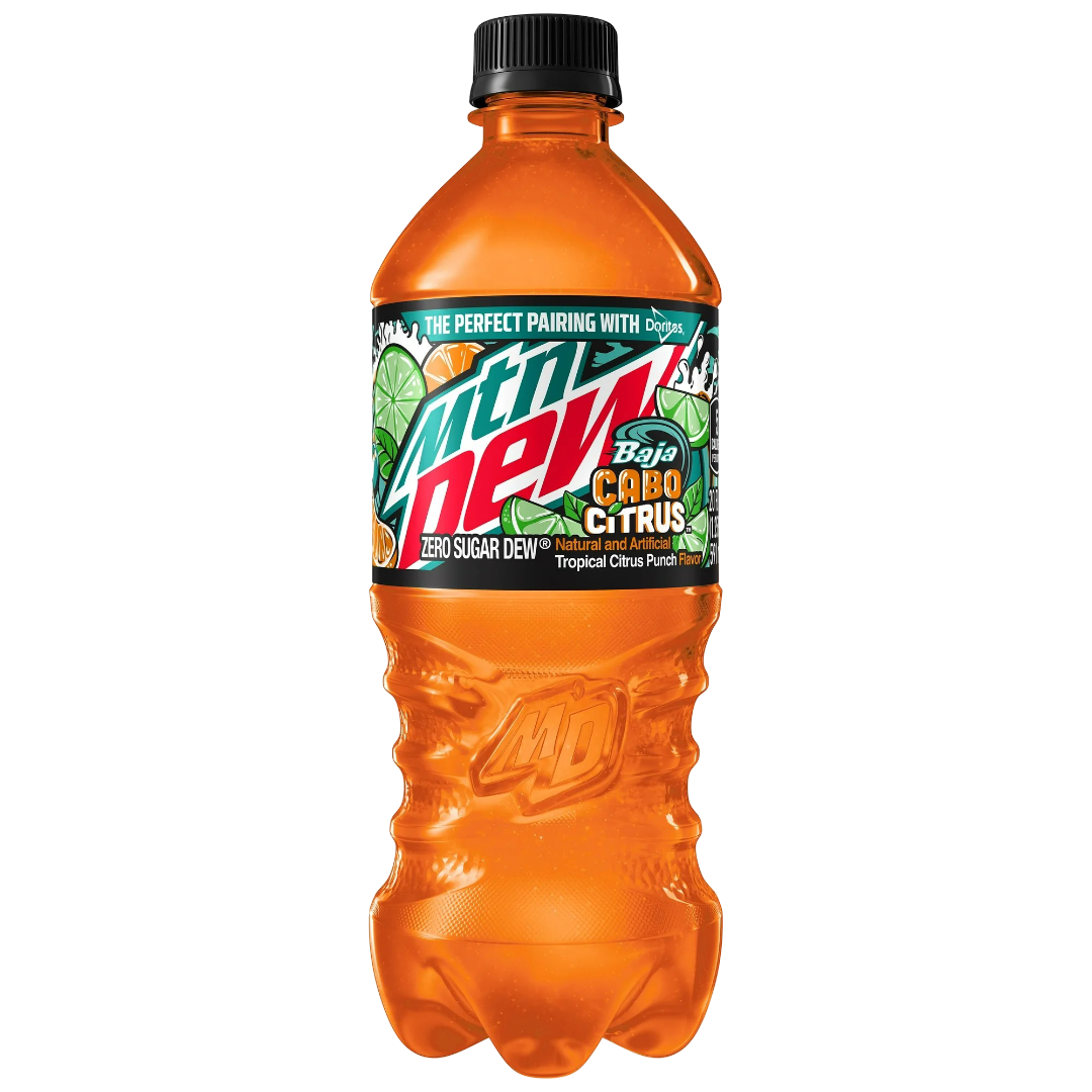 Mountain Dew Baja Cabo Citrus Zero Sugar Soda 20oz Bottle