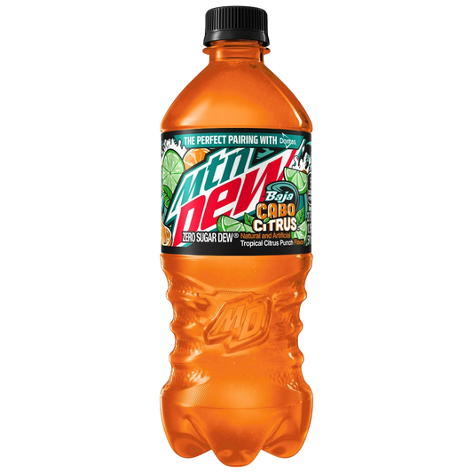 Mountain Dew Baja Cabo Citrus Zero Sugar Soda 20oz Bottle