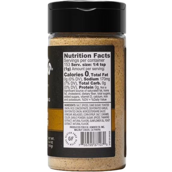 Kinder's Caramelized Onion Burger Barbecue Rub & Seasoning for Grilling, 5.4 oz