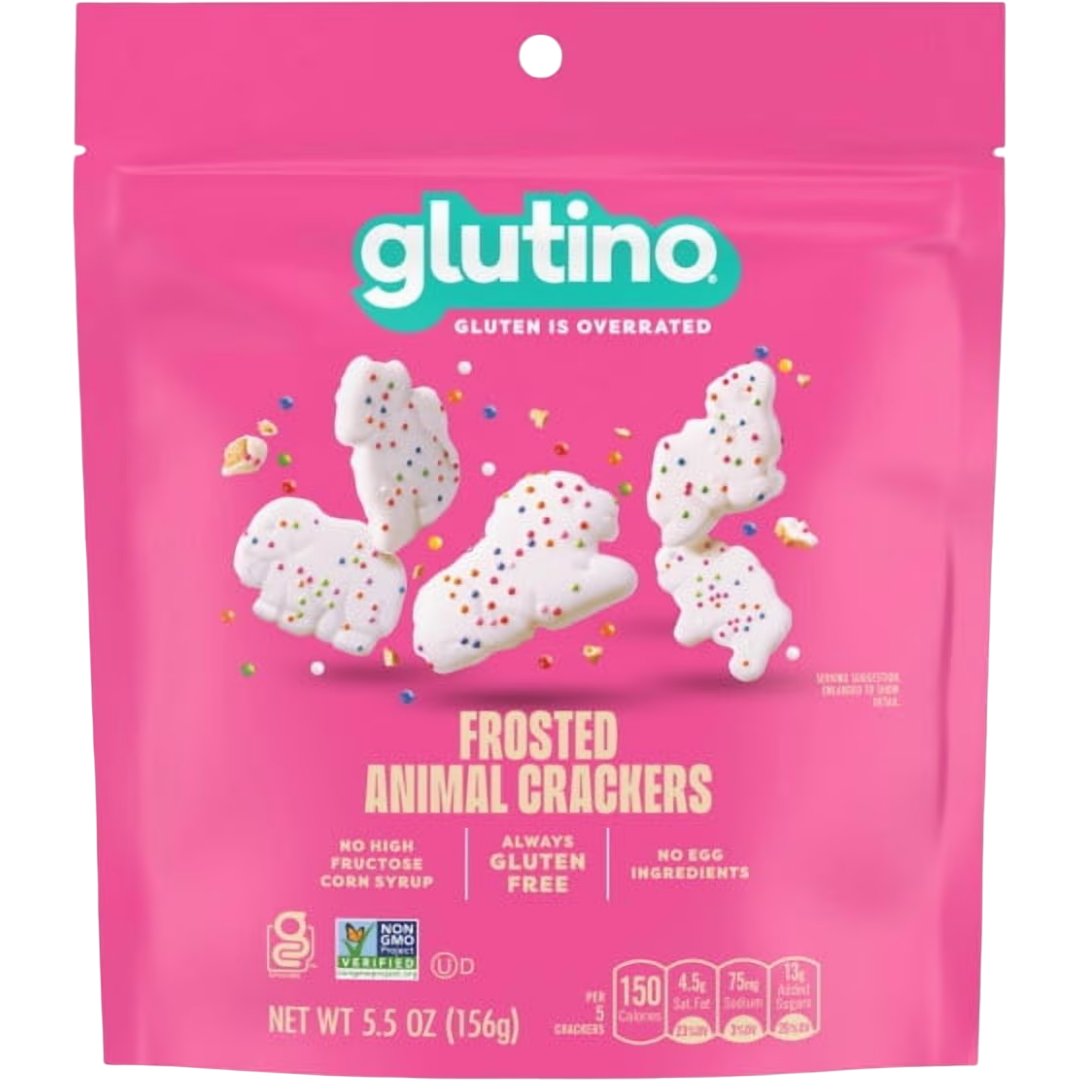 Glutino Gluten Free Frosted Animal Crackers Snacks, 5.5 oz