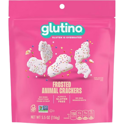 Glutino Gluten Free Frosted Animal Crackers Snacks, 5.5 oz
