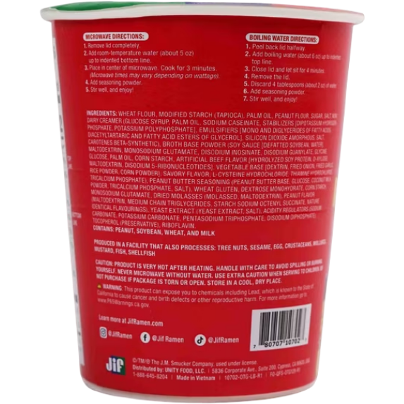 JIF Peanut Butter Instant Ramen Stir-Fry Style Noodles, 2.65 oz