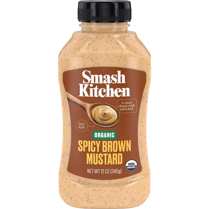 Smash Kitchen Organic Spicy Brown Mustard, 12 fl oz