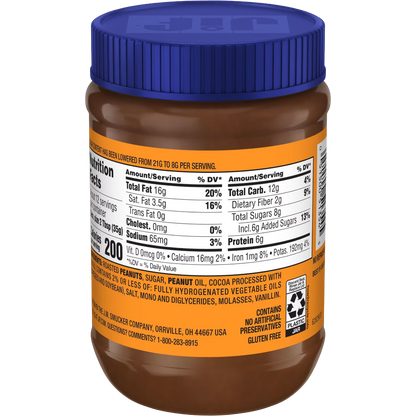 Jif Crunchy Peanut Butter & Chocolate Flavored Spread, 15oz