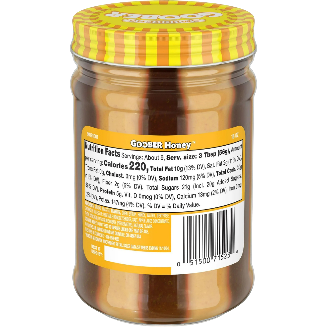 Smucker's Goober Peanut Butter & Honey Spread Stripes 18oz