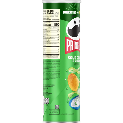 Pringles Sour Cream and Onion Potato Crisps Chips, 5.5oz