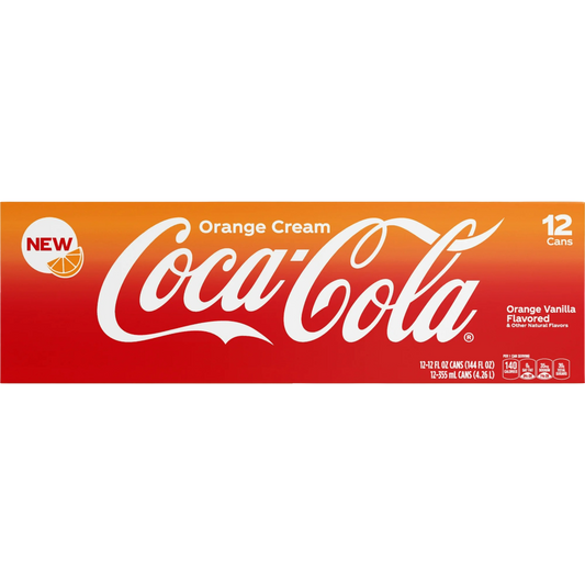 Coca Cola Orange Cream Soda Pop 12 Pack of 12 fl oz Cans Coke